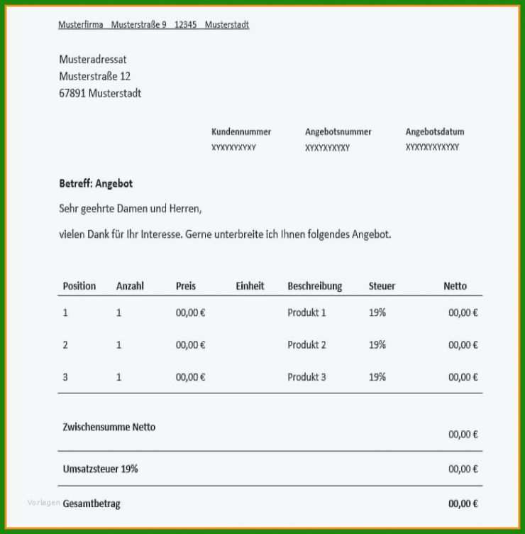 Privatverkauf Rechnung Muster