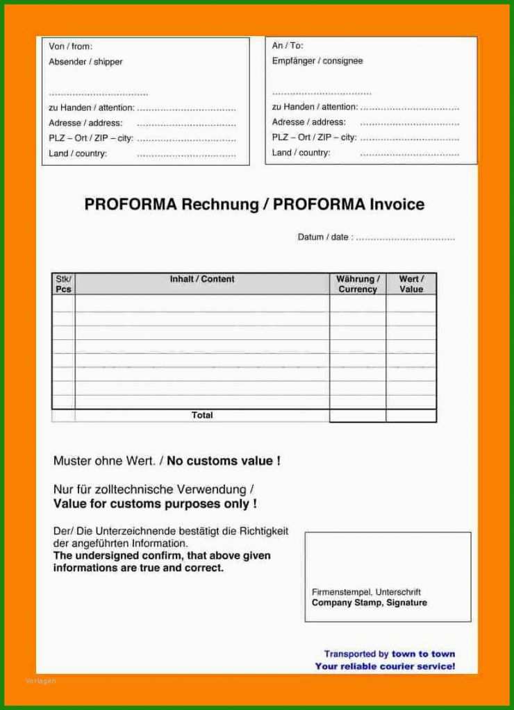 Proforma Rechnung Muster Ups