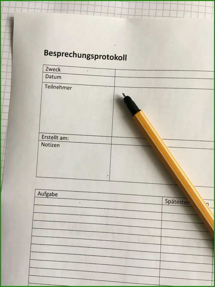 Protokoll Besprechung Muster