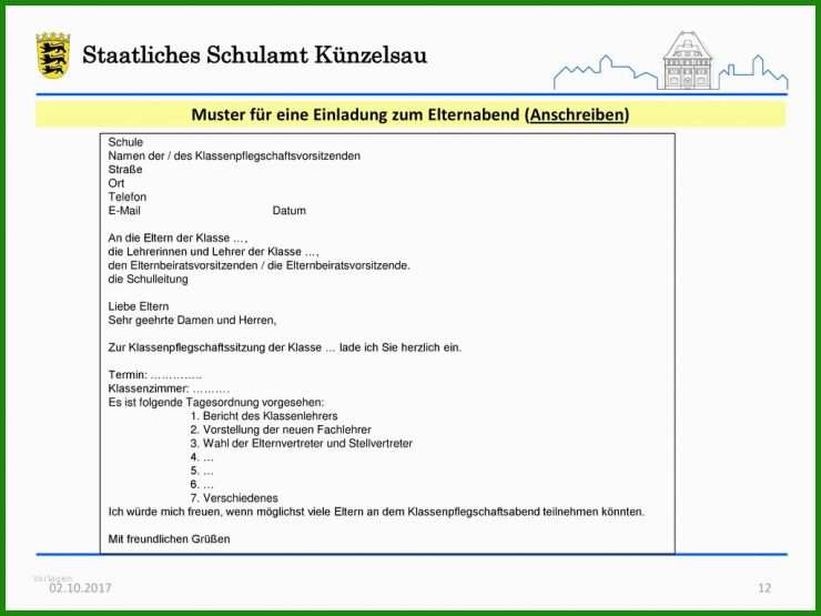 Protokoll Klassenpflegschaftssitzung Muster