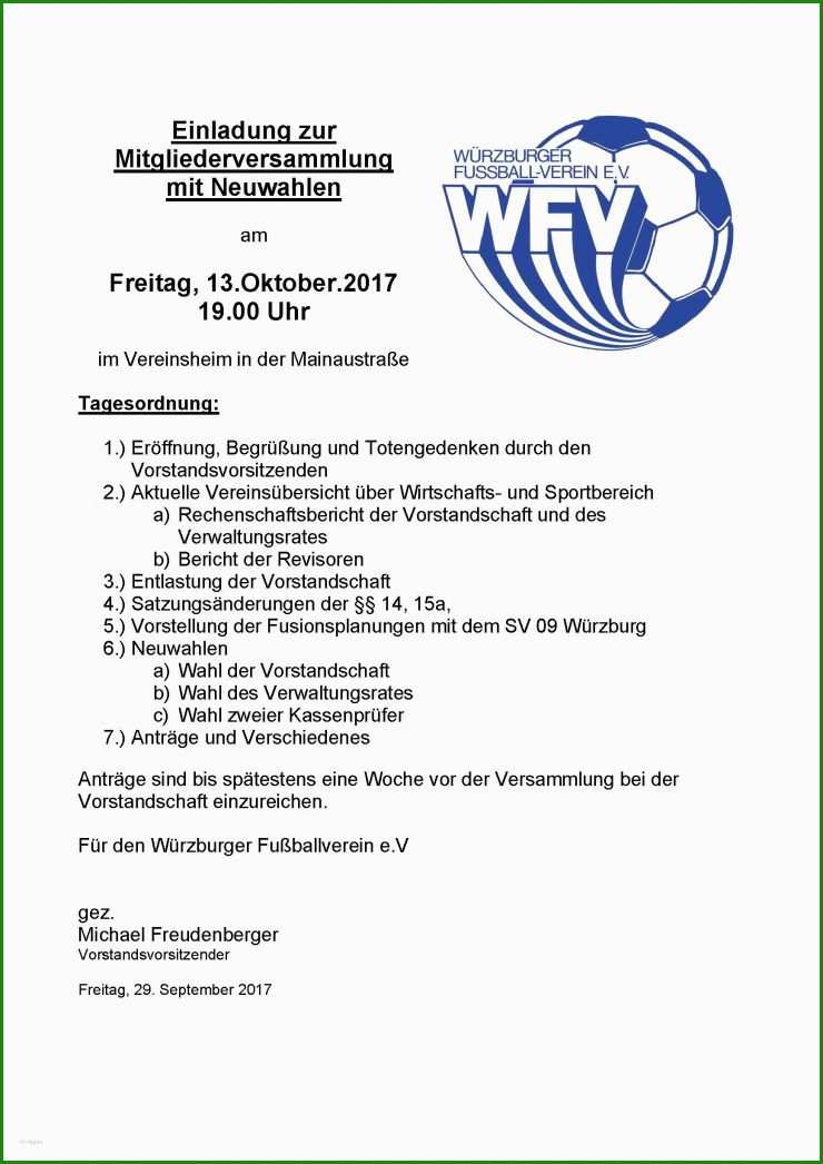 Protokoll Mitgliederversammlung Verein Vorlage