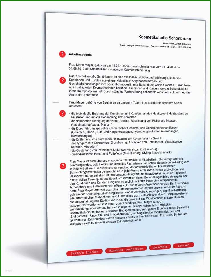 Qualifizierendes Arbeitszeugnis Muster