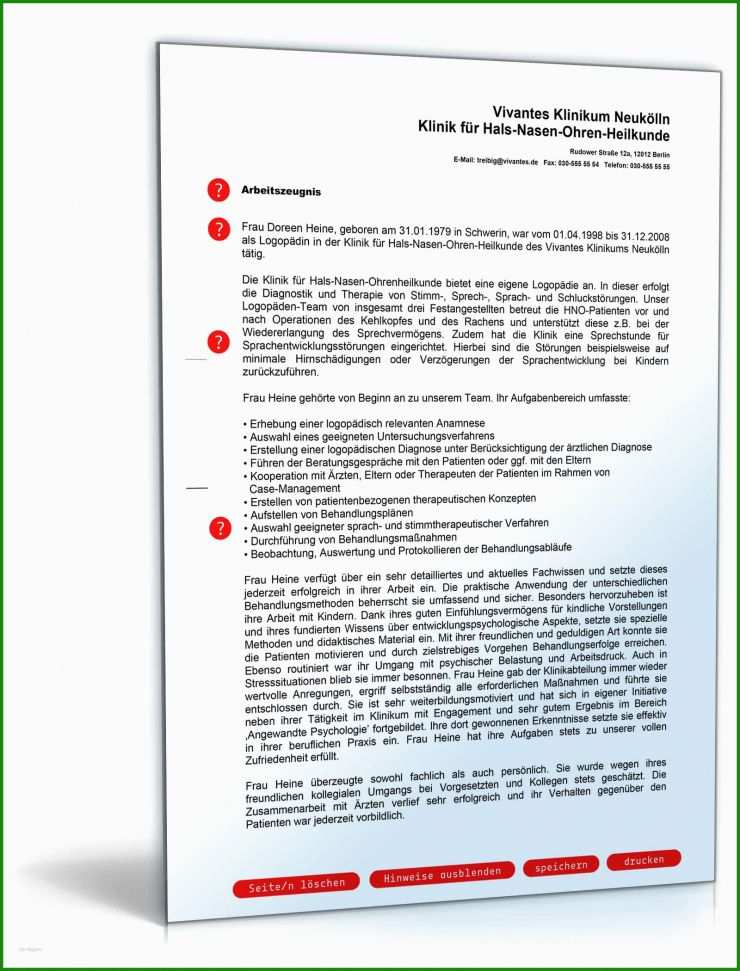 Qualifiziertes Arbeitszeugnis Note 3 Vorlage
