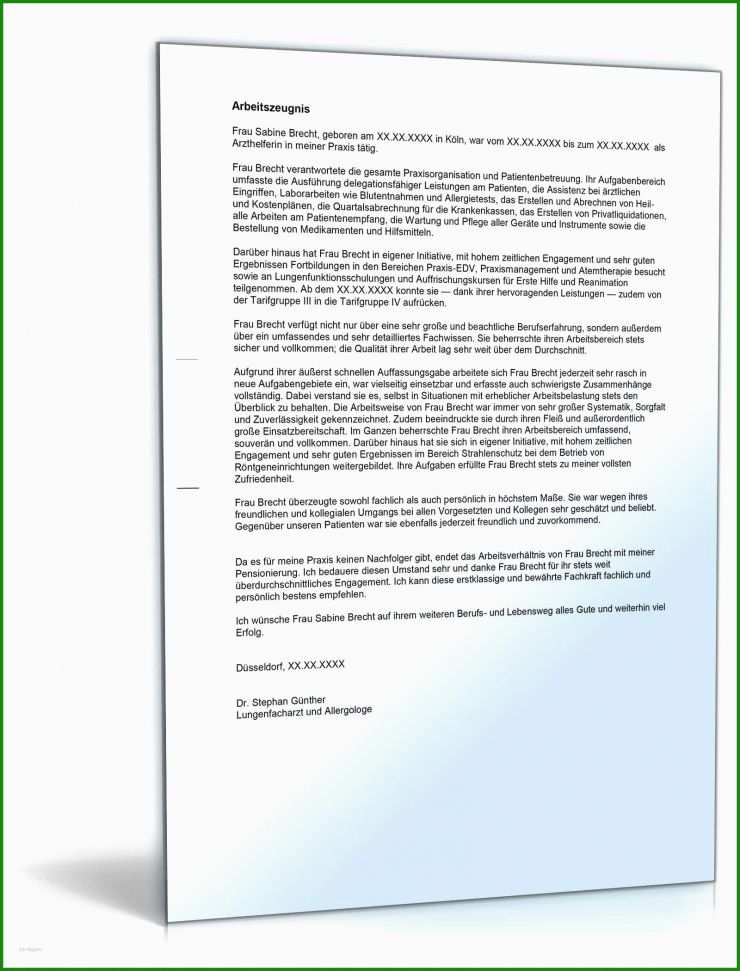 Qualifiziertes Arbeitszeugnis Vorlage Word