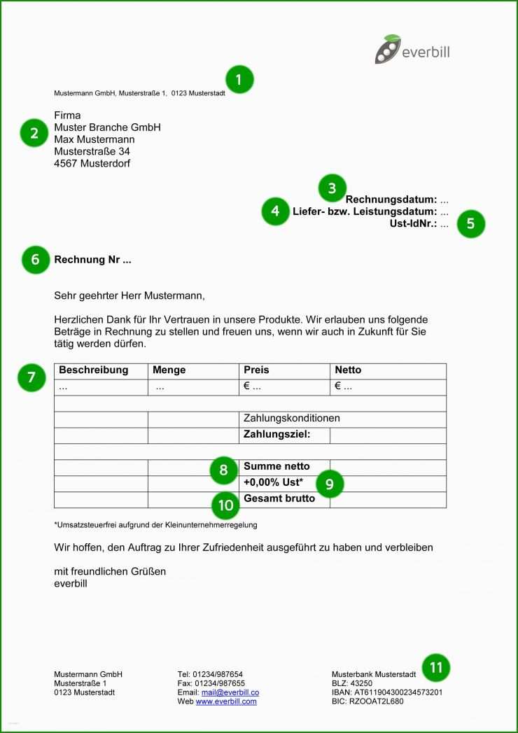 Rechnung Als Kleinunternehmer Vorlage