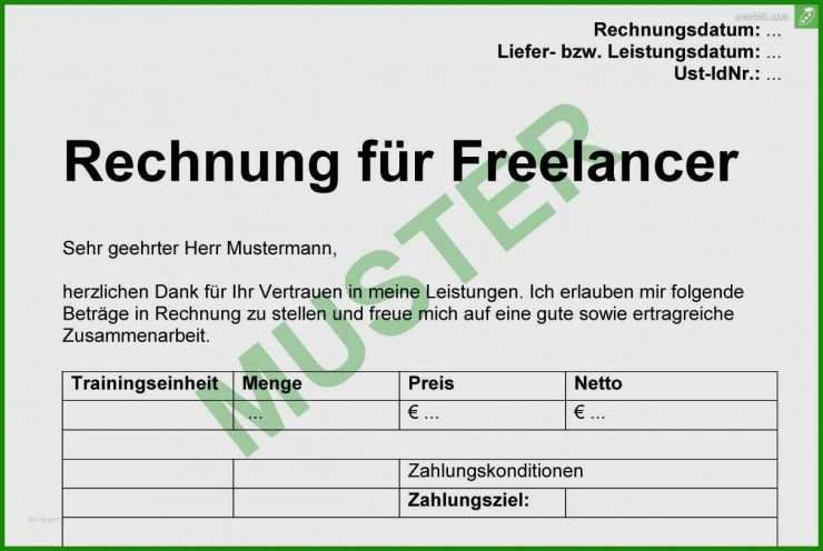 Rechnung Band Vorlage