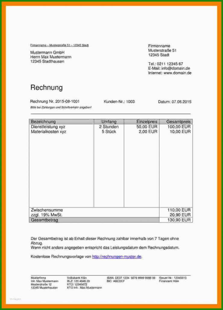 Rechnung Bei Versicherung Einreichen Vorlage