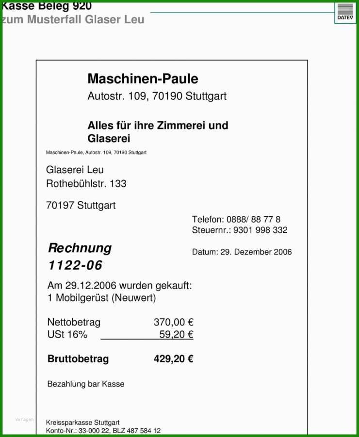 Rechnung Betrag Dankend Erhalten Muster
