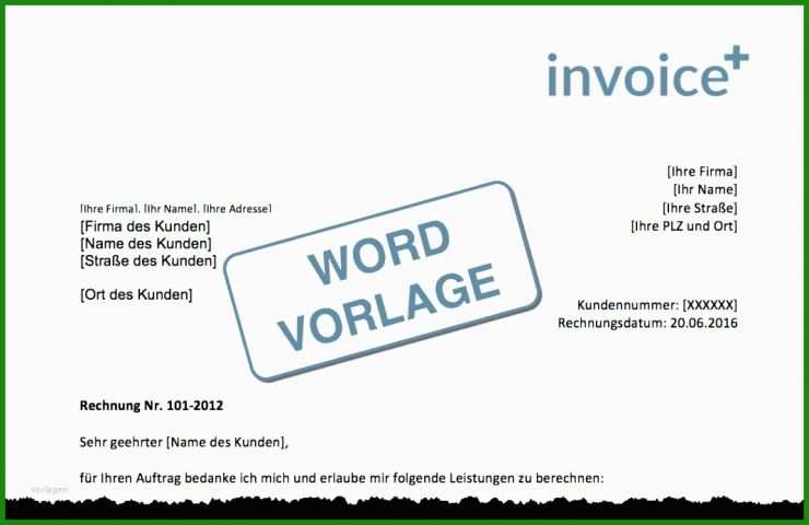 Rechnung Doc Vorlage
