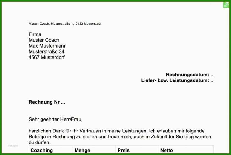 Rechnung Erstellen Privat Vorlage
