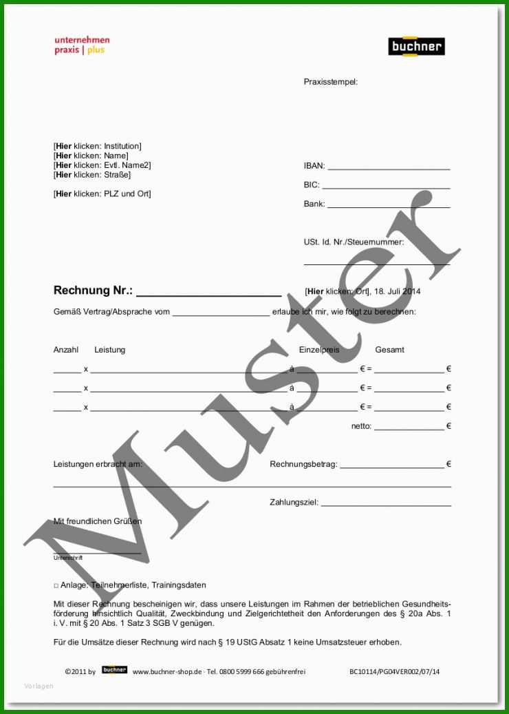 Rechnung Freiberufler Muster Ohne Mwst
