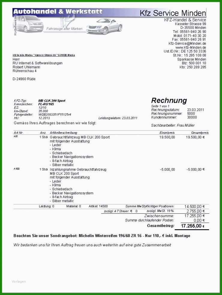 Rechnung Für Geleistete Stunden Muster