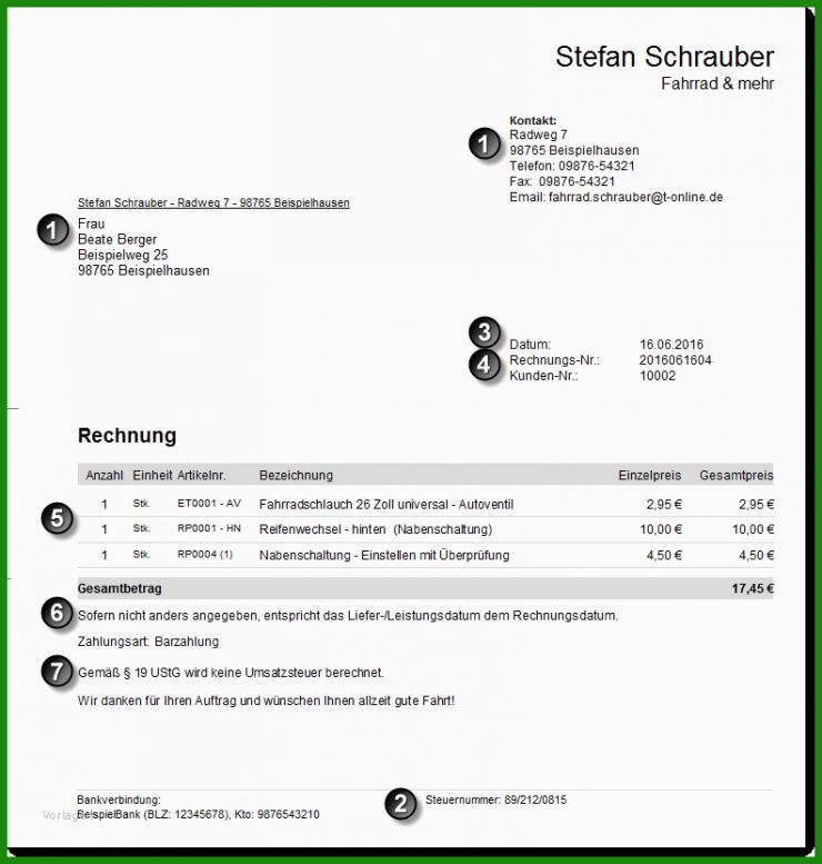 Rechnung Hinweis Aufbewahrungspflicht Muster