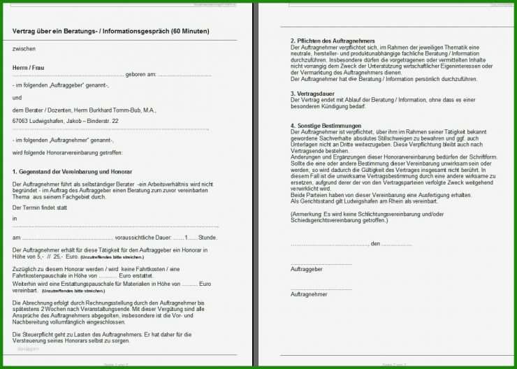 Rechnung Honorarkraft Vorlage