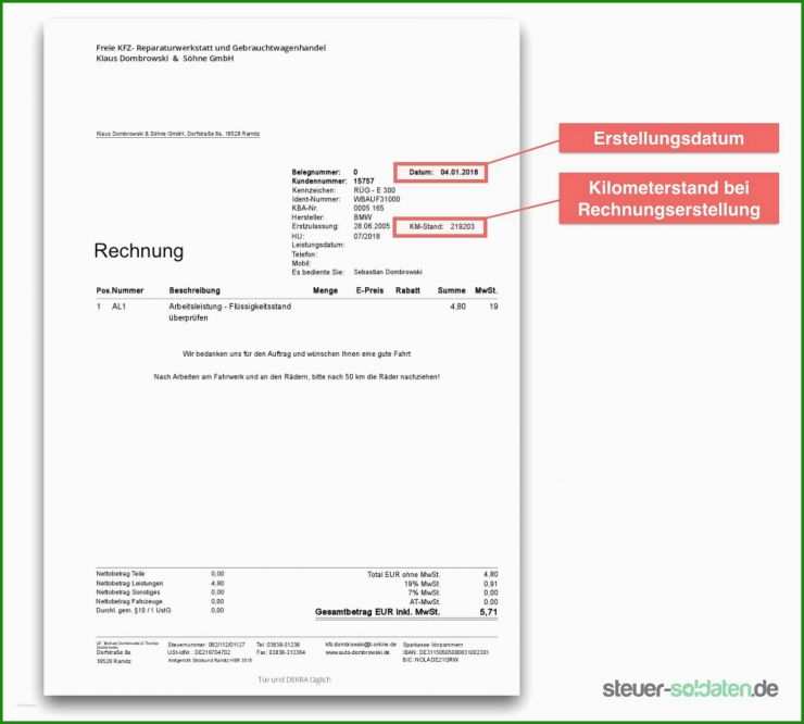 Rechnung Ins Eu Ausland Muster
