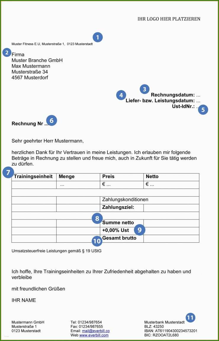 Rechnung Kleingewerbe Muster