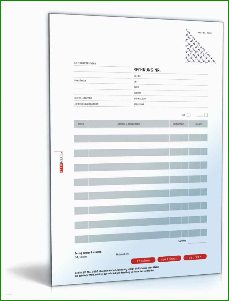 Rechnung Kleinunternehmer Muster Doc