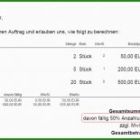 Rechnung Mit Anzahlung Muster