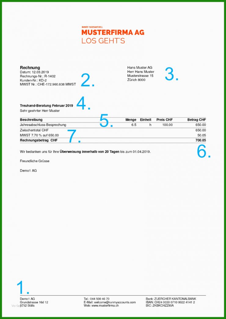 Rechnung Mit Mwst Vorlage
