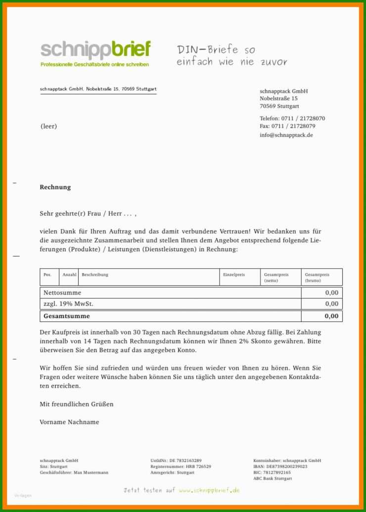 Rechnung Mit Skonto Vorlage