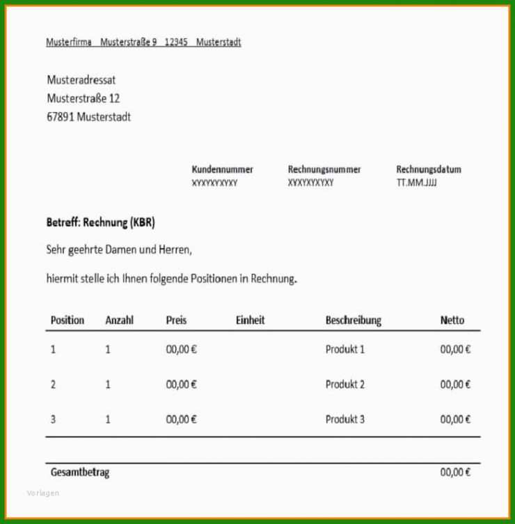 Rechnung Muster Barzahlung