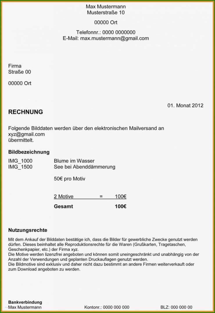 Rechnung Muster Beratung
