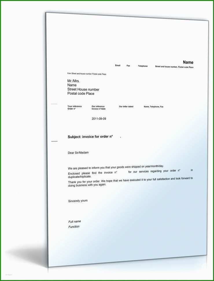 Rechnung Muster In Englisch