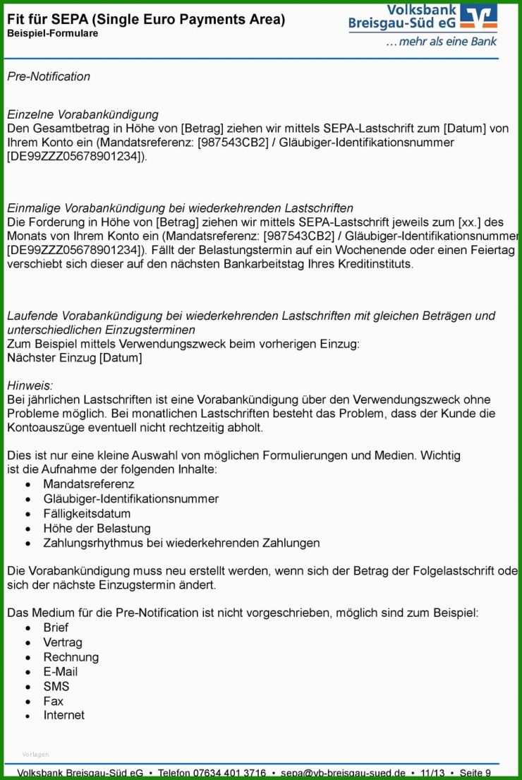 Rechnung Muster Sepa