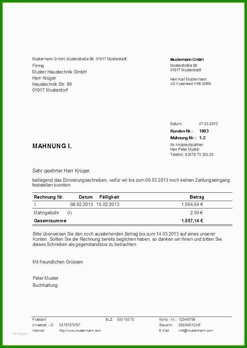 Rechnung Muster Text
