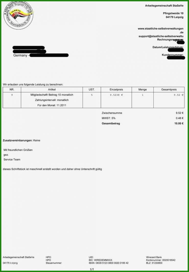 Rechnung Netto Vorlage