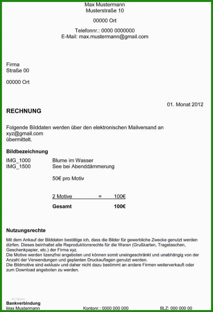 Rechnung Ohne Gewerbeschein Vorlage