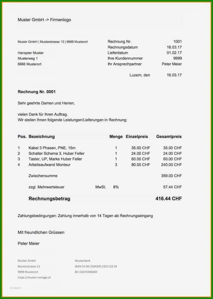Rechnung Ohne Umsatzsteuer Privatperson Vorlage
