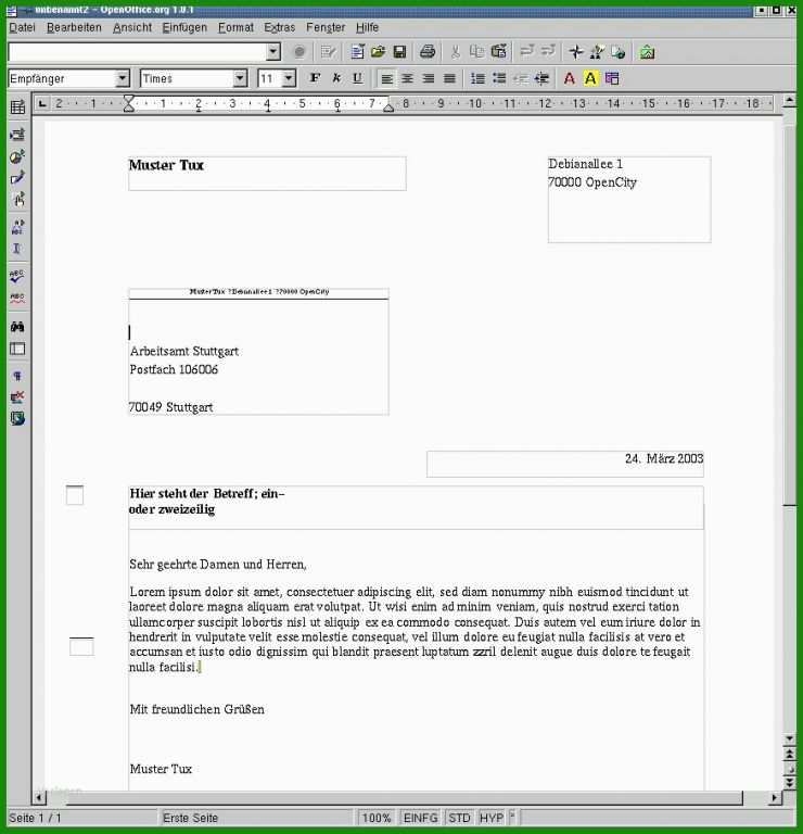 Rechnung Openoffice Vorlage 2 Rechnung Openoffice Vorlage