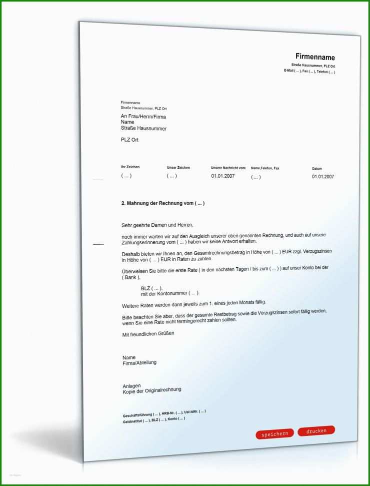 Rechnung Ratenzahlung Muster