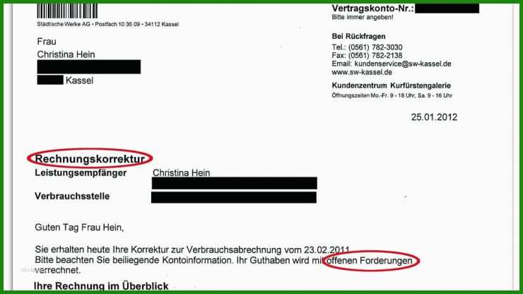 Rechnung Rückerstattung Muster