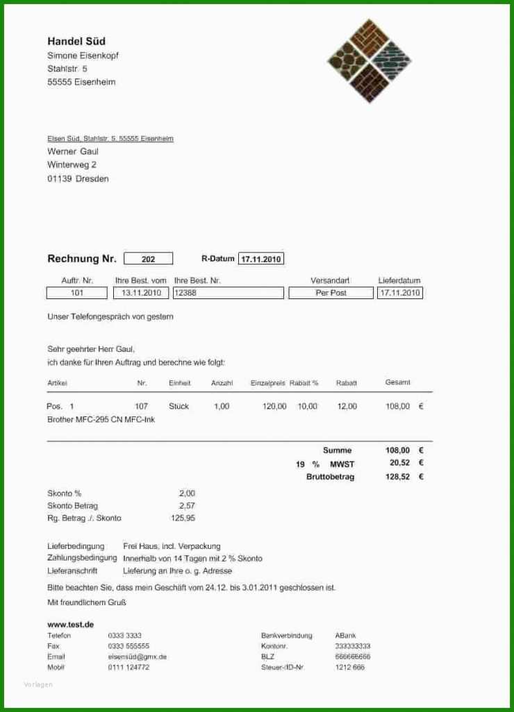 Rechnung Schreiben Privat Muster