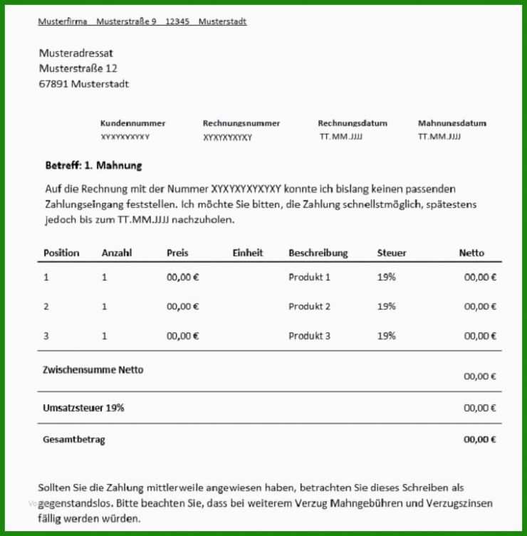Rechnung Selbstständig Muster