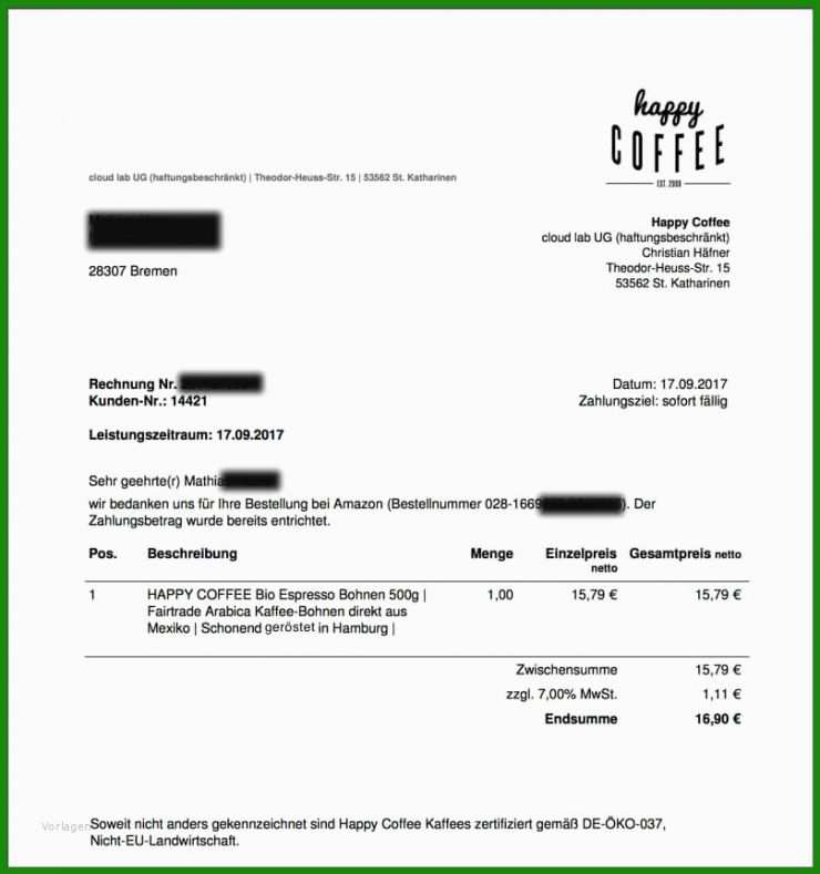 Rechnung Von Privatperson Muster