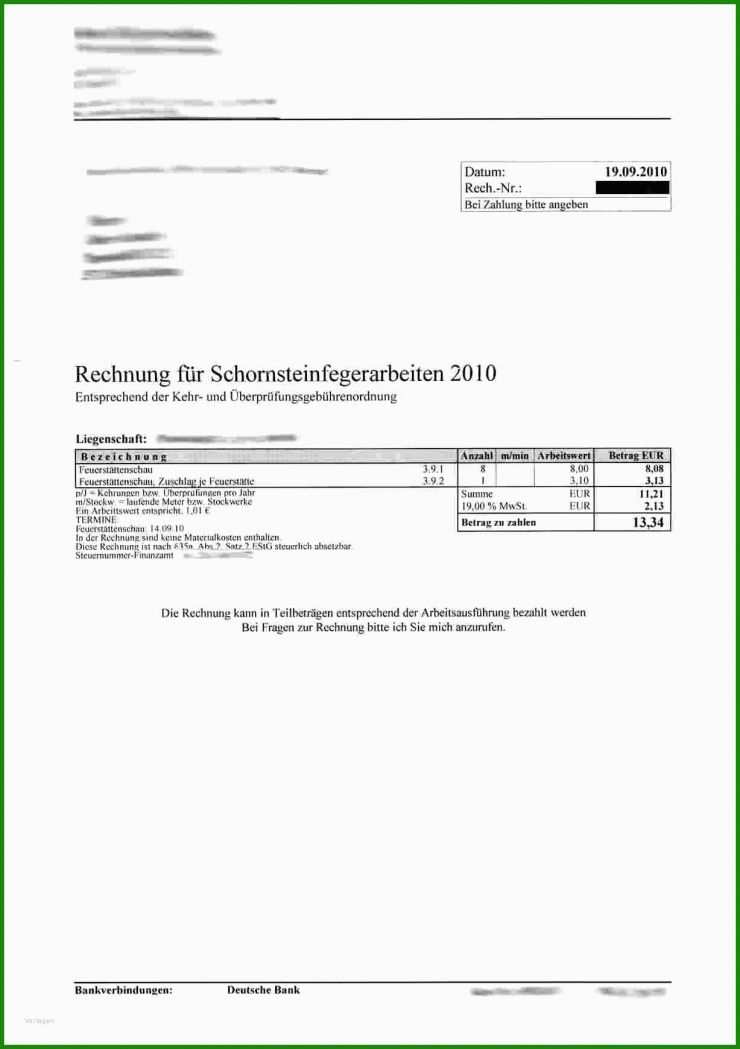 Rechnung Vorkasse Muster