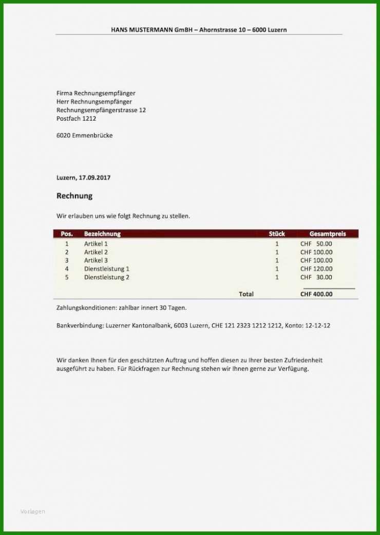 Rechnung Vorlage Catering