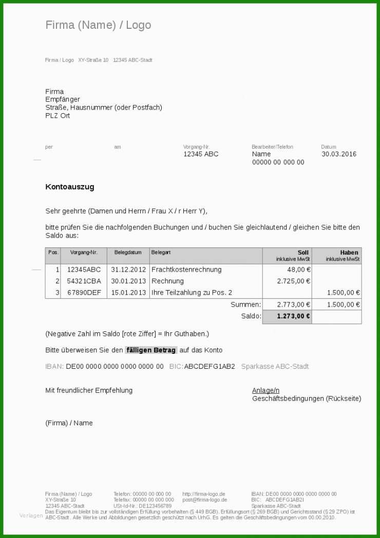 Rechnung Vorlage Din 5008