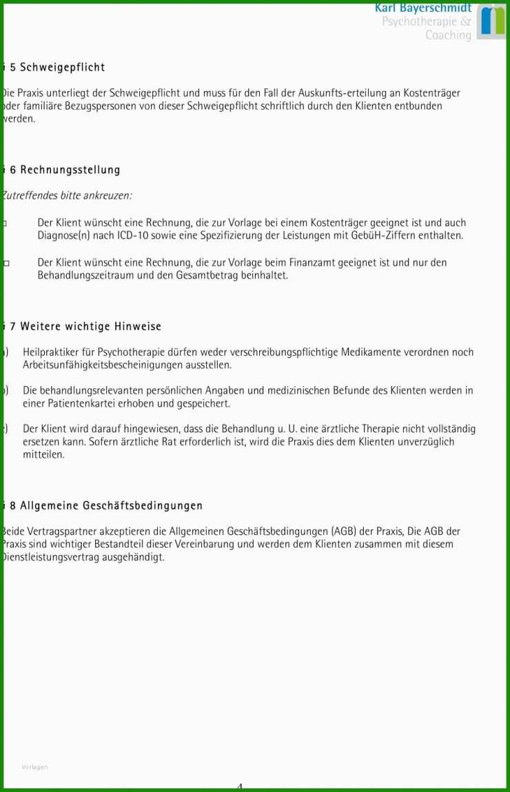 Rechnung Vorlage Heilpraktiker