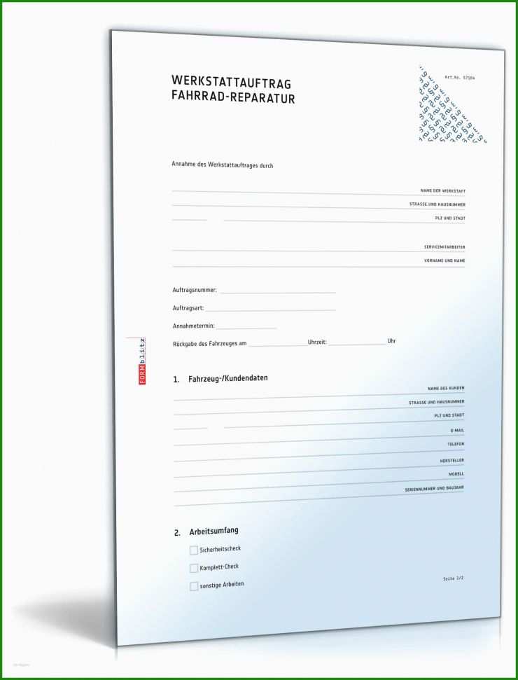 Rechnung Vorlage Werkstatt