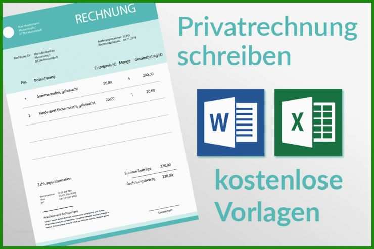 Rechnung Vorlage Word Excel 5 Rechnung Vorlage Word Excel