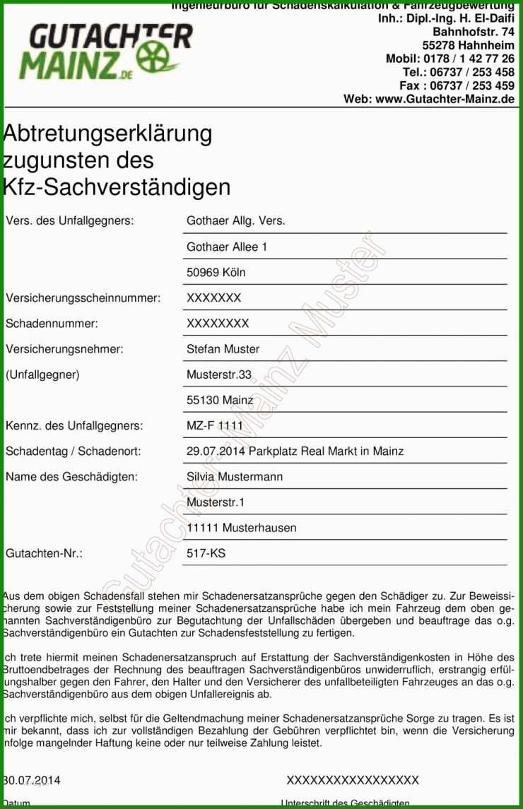 Rechnung Werkstatt Muster