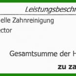 Rechnung Zahnarzt Vorlage