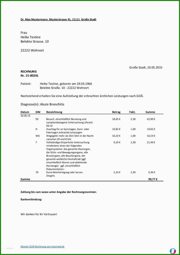 Rechnung Zurücksenden Muster