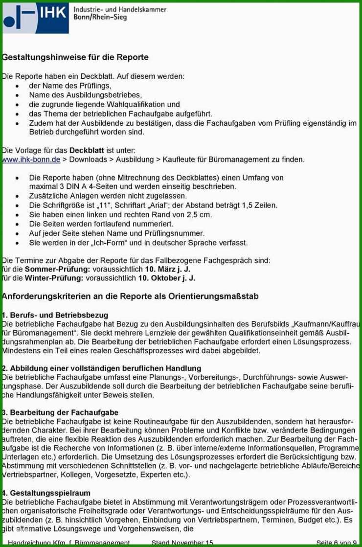 Report Industriekaufmann Muster
