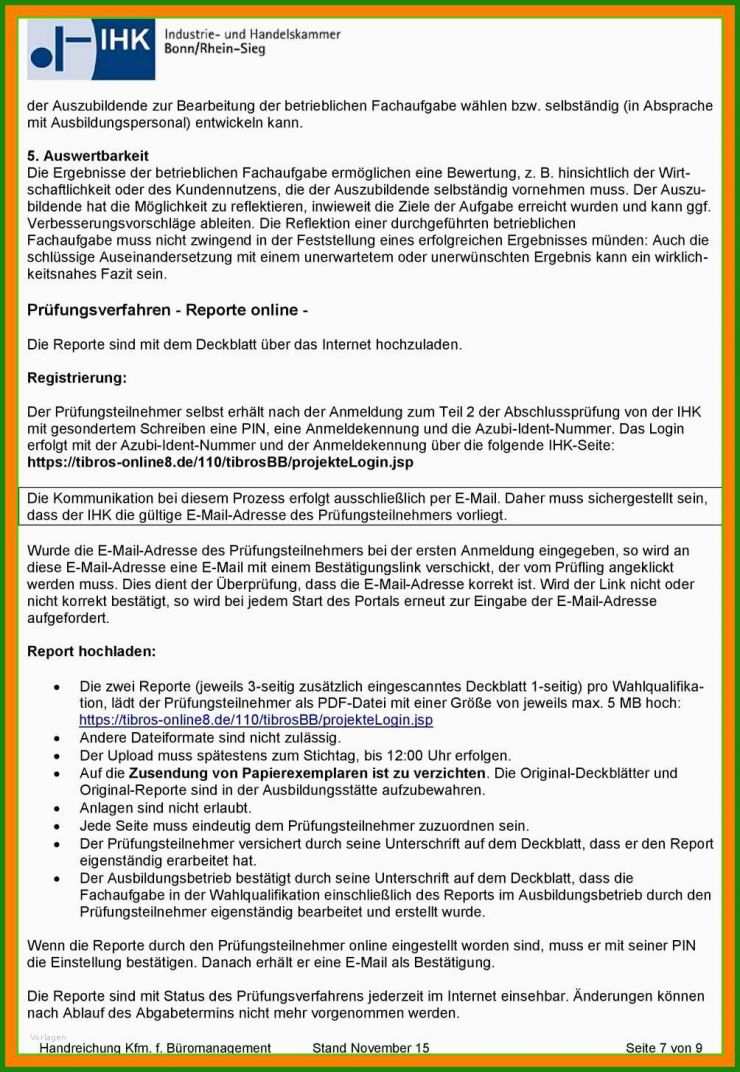 Report Industriekaufmann Muster Vertrieb