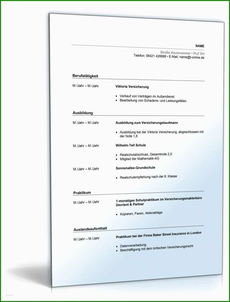 Report Versicherungskaufmann Muster